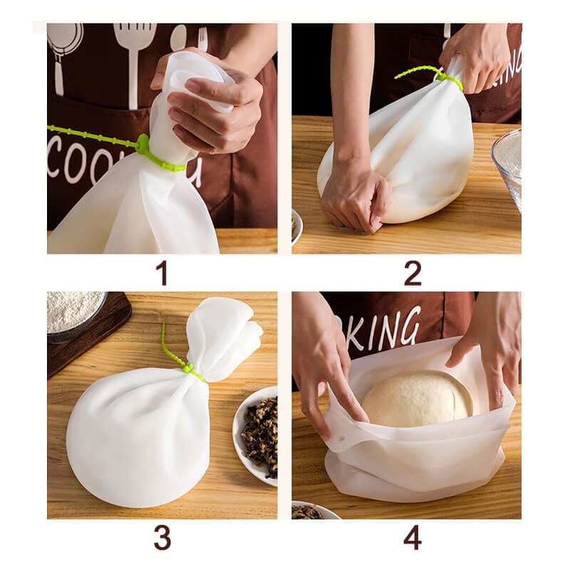 1Pcs Lishiny 1pc Silicone Kneading Dough Mixer Bag for Bread Pastry Pizza Non-Toxic Multifunction Cooking Tool